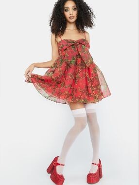 NWOT Dolls Kill × The Wizard of Oz Whimsigoth Fairy Grunge Babydoll Mini Dress